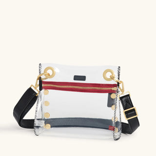Tony Small Clear Black/Brushed Gold Red Zip
