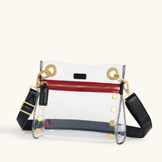 Tony Small Clear Black/Brushed Gold Red Zip