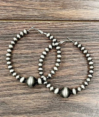 Handmade Navajo Inspired Hoop Earrings