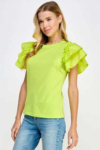 Flutter Ruffle Sleeve Top