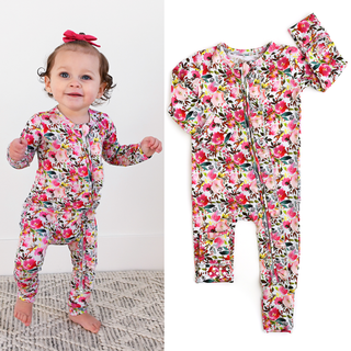Gigi and Max - Eloise RUFFLE ZIP Bamboo Baby Outfit Sleepies Little