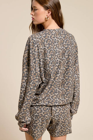 RELAXED FRENCH TERRY TEE WITH PUFFED SLEEVES
