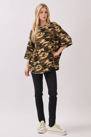 The Relaxed Camo Stitch Detail Top