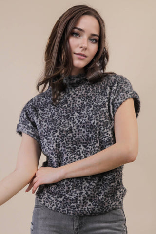 Leopard Soft Knit Vest Top