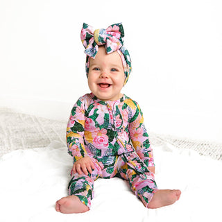 Gigi and Max - Luana RUFFLE ZIP Bamboo One Piece Floral Baby Outfit
