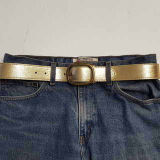 Axesoria West - Genuine Foil Metallic Leather Belt