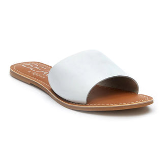 Cabana Leather Slide- White