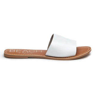 Cabana Leather Slide- White