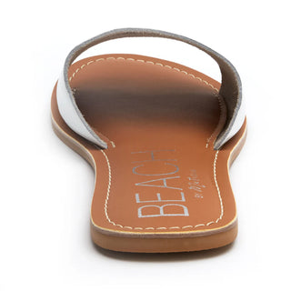 Cabana Leather Slide- White