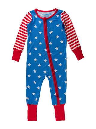 RuggedButts - Baby Boys Stars & Stripes Convertible One Piece Footie Pajama