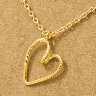 Gold Dipped Wire Heart Pendant Necklace