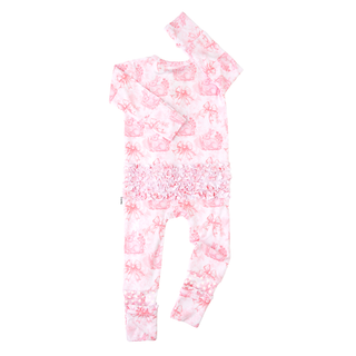 Gigi and Max - Juniper RUFFLE ZIP Easter Floral Bamboo 1-Piece Baby Outfit