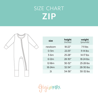 Gigi and Max - Axel ZIP Bamboo Sleepies Little Baby Outfit Bamboo