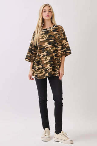 The Relaxed Camo Stitch Detail Top