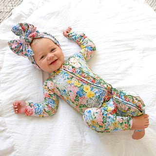 Gigi and Max - Joanna RUFFLE ZIP Bamboo One Piece Floral Baby Clothing