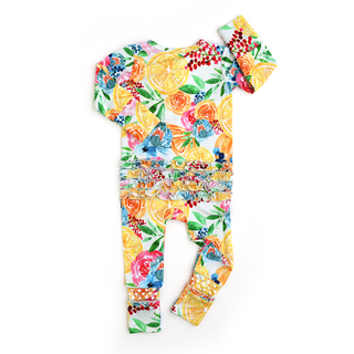 Gigi and Max - Lillyana RUFFLE ZIP Bamboo Baby Sleepies Little Outfit