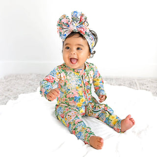 Gigi and Max - Joanna RUFFLE ZIP Bamboo One Piece Floral Baby Clothing