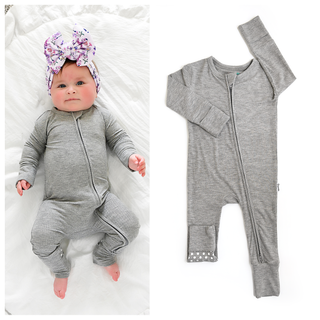 Gigi and Max - Riley Ribbed ZIP Bamboo One Piece Two Way Zipper Baby Outfit