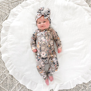 Gigi and Max - Tatum RUFFLE ZIP Bamboo One Piece Floral Baby Clothing