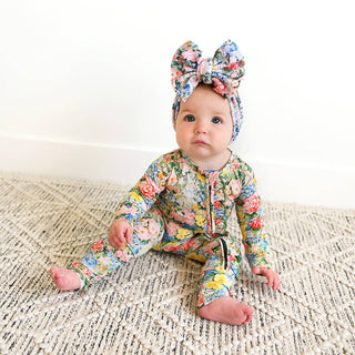 Gigi and Max - Joanna RUFFLE ZIP Bamboo One Piece Floral Baby Clothing