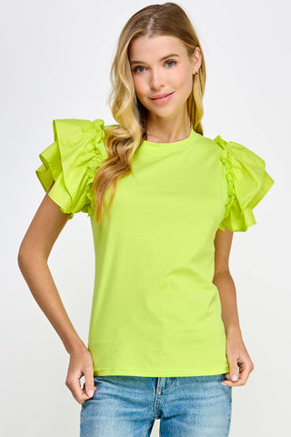 Flutter Ruffle Sleeve Top