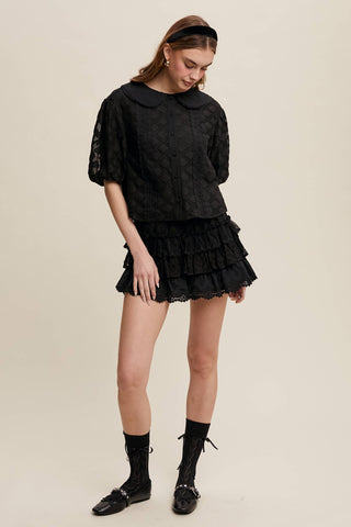 The Lace Tiered Shorts with Ruffle Details