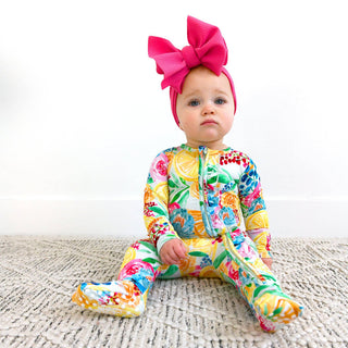 Gigi and Max - Lillyana RUFFLE ZIP Bamboo Baby Sleepies Little Outfit