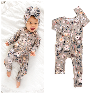 Gigi and Max - Tatum RUFFLE ZIP Bamboo One Piece Floral Baby Clothing