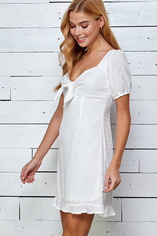 Swiss Dot Textured Mini Dress