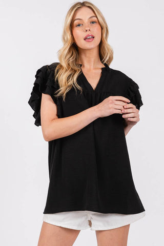 The Classic -RUFFLE SLEEVE BLOUSE