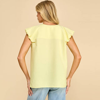 The Trinity Textured flutter sleeve top