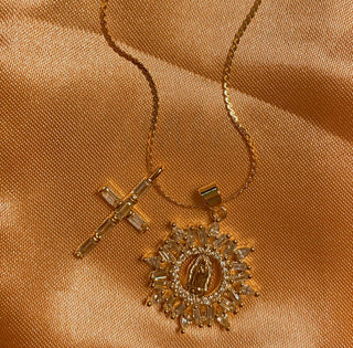 Majesty Double Charm Religious Pendant Necklace