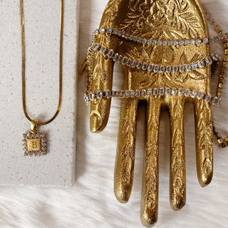 Goldie Square Initial Necklace