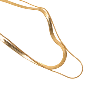 Slick Two Piece Layered Chain Necklace