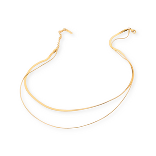 Slick Two Piece Layered Chain Necklace