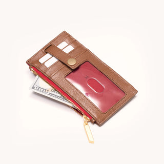 210 West Mahogany Pebble/Brushed Gold Red Zip