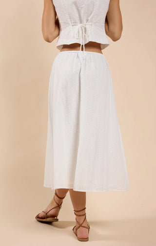 Sundream Eyelet Drawstring Maxi Skirt