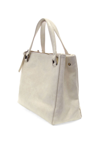 Ivory Shawna Triple Zip Satchel Crossbody