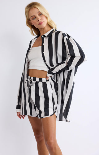 Hit Different Big Striped Button Down