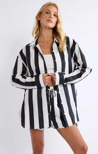Hit Different Big Striped Button Down