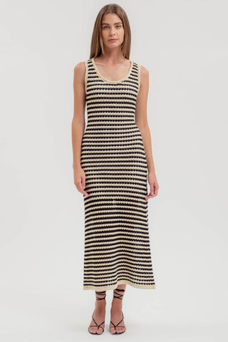 Chleo Striped Crochet Dress