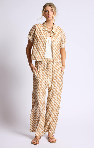 Prickly Pear Cropped Shirt Tan Natural
