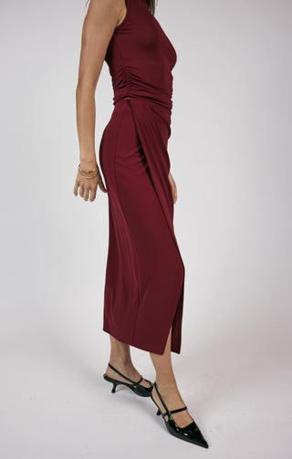 Sage The Label-Fiery Spirit Pleated Overlap Skirt
