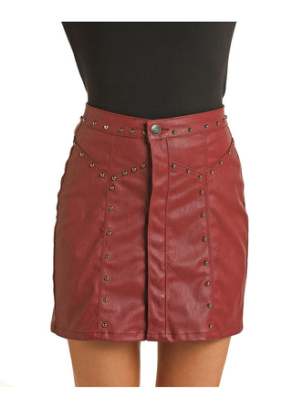 Patsy Pleather Studded Skirt